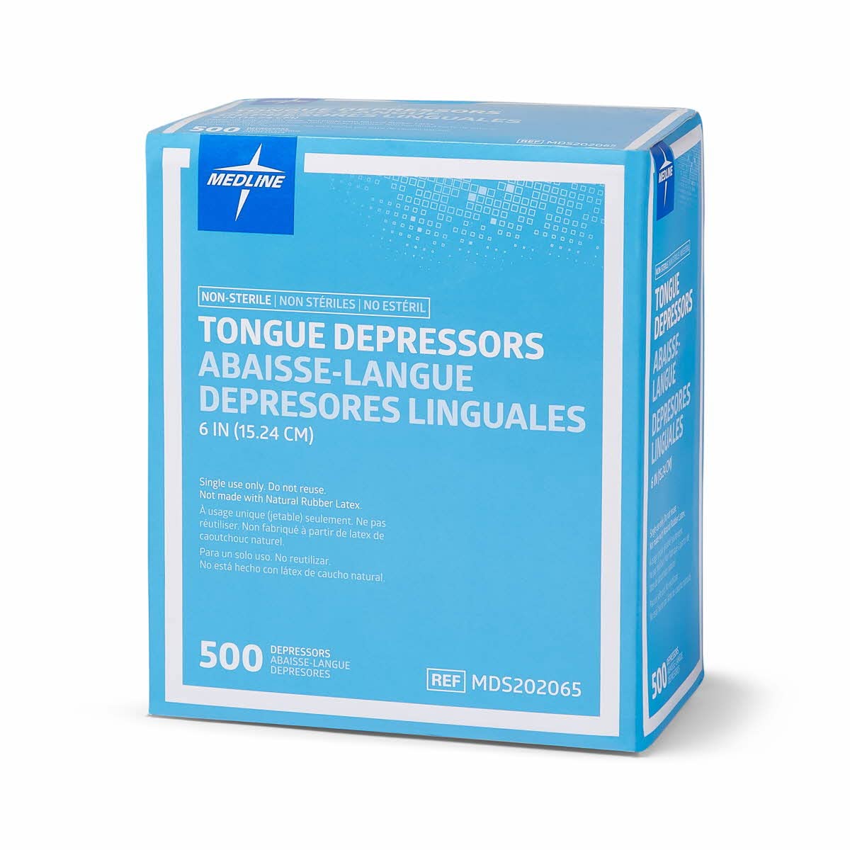 Medline Wood Tongue Depressors, Non-Sterile, 6 inch, 500 Count (Pack Of 10)