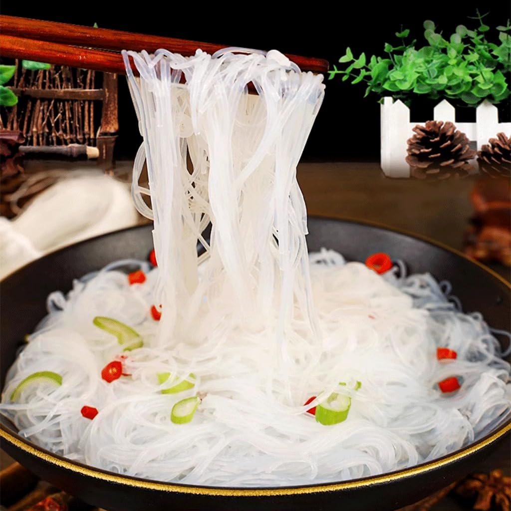 SXET Mung Bean Thread Noodles, LungKuw Mung Bean Vermicelli, Fine Mung Been Glass Noodles for Stir-fries, Soups, Salads, 180g/6.34oz 龙口粉丝 (180g/6.34oz)
