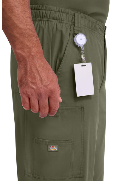 Dickies EDS Signature Cargo Pants for Men, Zip Fly Front Scrub Pant in Soft Brushed Poplin Plus Size - 81006, 5XL, Olive