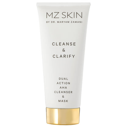 MZ SKIN Cleanse & Clarify Dual Action Cleanser & Mask 3.4 fl oz | Exfoliating AHA & Papaya Enzyme Face Wash | Smooths Texture, Refines Pores & Brightens