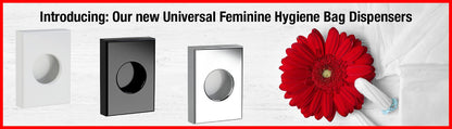 Feminine Hygiene Disposal Bag Dispenser with Refill Bags – Sanitary Napkin & Tampon Disposal System for Restrooms, Chrome