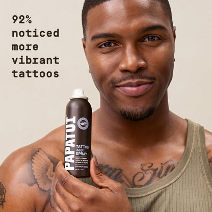 PAPATUI by Dwayne Johnson 360° Tattoo Spray | Revitalize, Protect and Brighten Tattoos | Non-Greasy, Fast-Absorbing Formula | Made with Vitamin E | Coconut Woods | 4oz