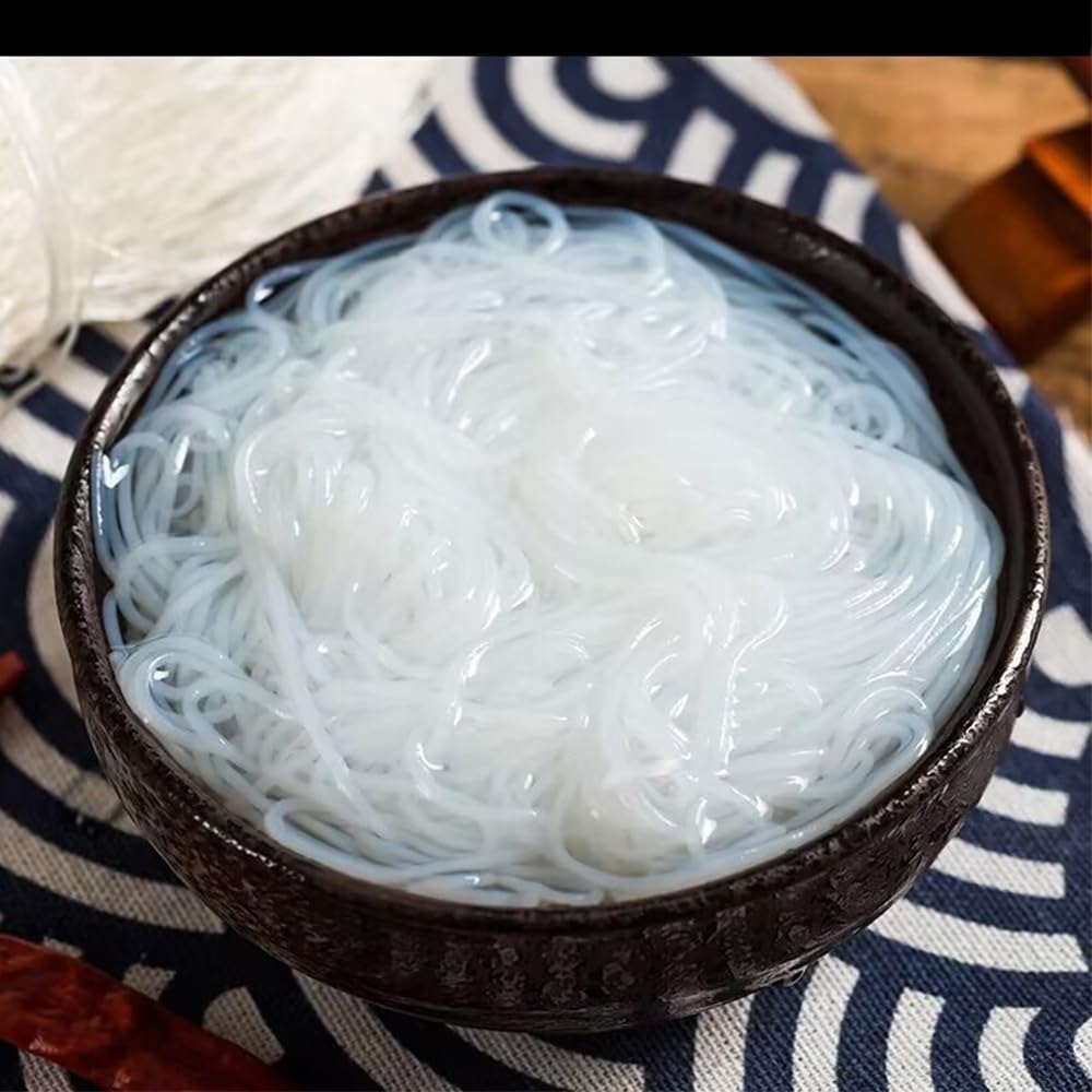 Glass Noodles，LungKuw Mung Been Threads Noodle，Fine Mung Been Glass Noodles for Stir-fries, Soups, Salads, 500g/17.6oz