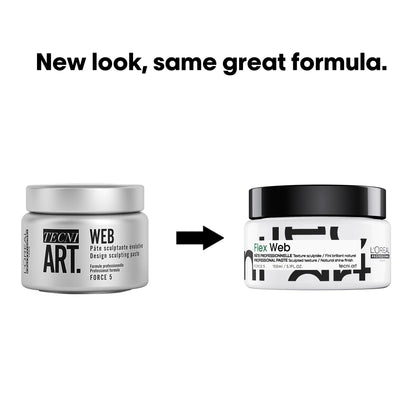L'Oréal Professionnel Paris Flex Web Texture Paste - Strong Hold Pomade and Styling Gel For All Hair Types, Packaging May Vary