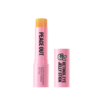 PEACE OUT Retinol Eye Jelly Stick, Under Eye Treatment for Hydration, Fine Lines & Wrinkles, with Encapsulated Retinol, Peptides & Squalane for Smoother Looking Under Eyes, 0.14 oz