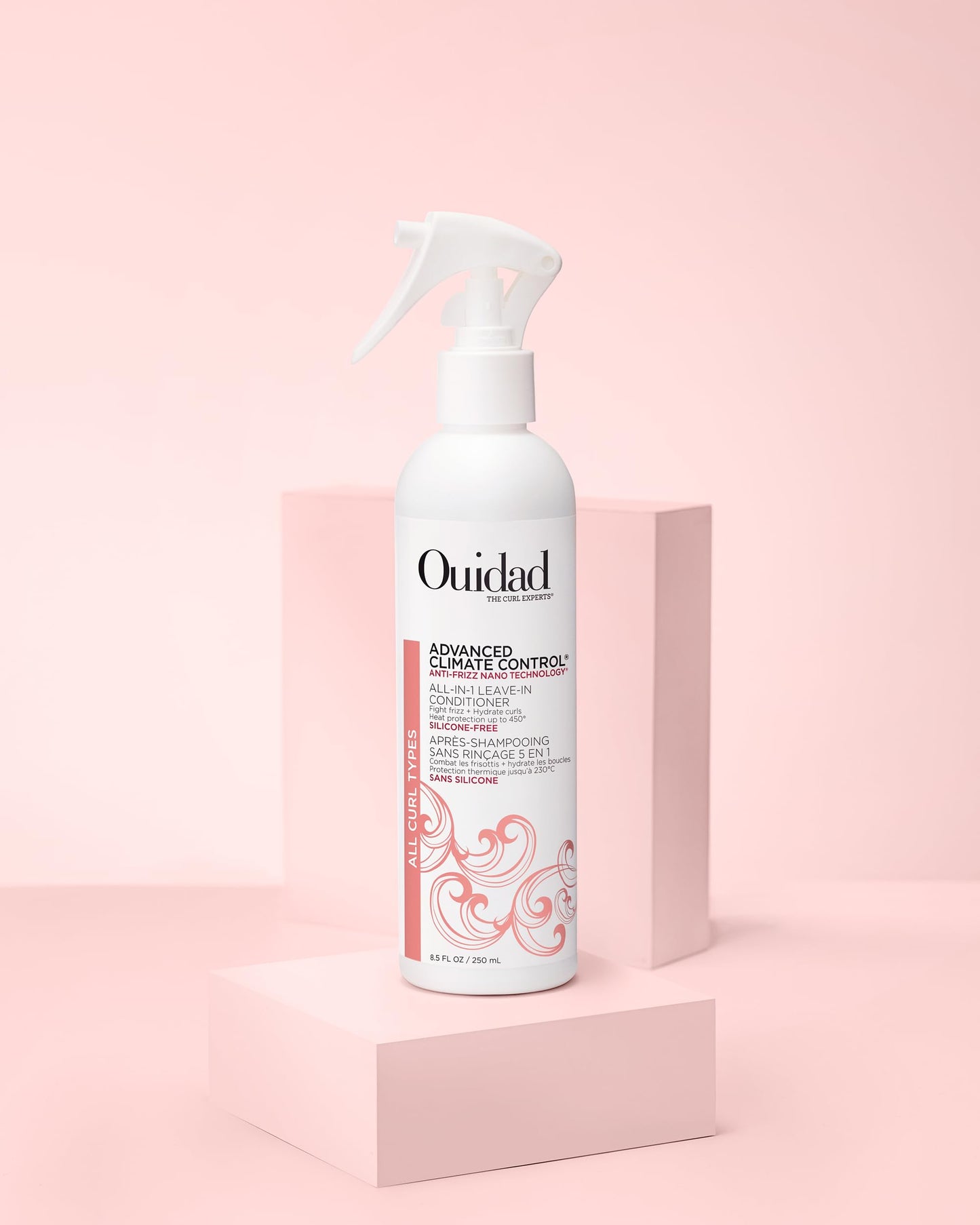 Ouidad Advanced Climate Control Leave In Conditioner for Curly Hair, 8.5 fl oz, Multi-Use Curl Leave In Conditioner & Heat Protectant Spray, Sulfates, Parabens & Cruelty-Free Curly Hair Products