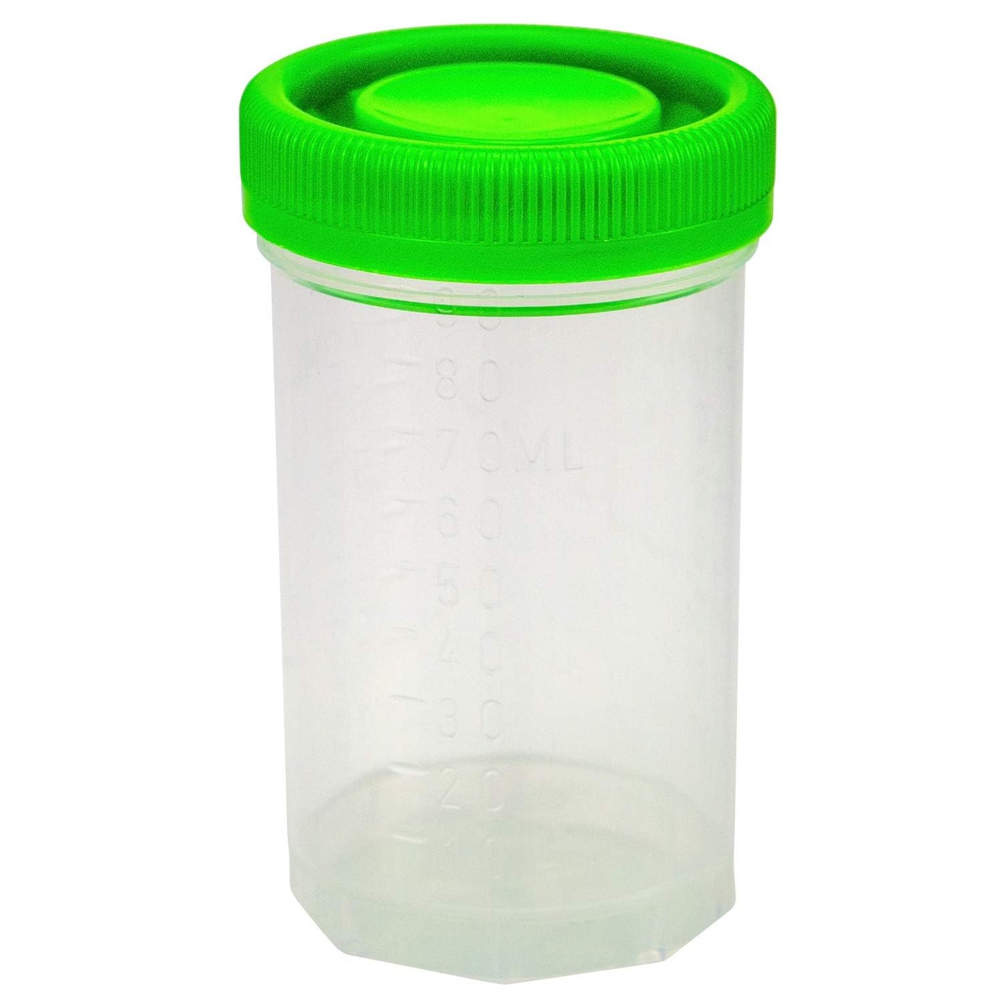 Caplugs Evergreen 240-5614-030 Specimen Containers SLSC Series, 120mL/4oz, 60.7mm (D) x 73mm (H), Polypropylene with Natural Cap, Leak Resistant Closure, Storage, Labware, (Pack of 100)