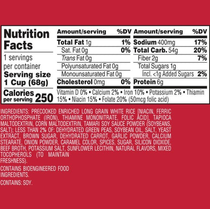 BEN'S ORIGINAL Fried Rice Single Serve Cup, Snack or Side, Microwave in 3.5 Minutes, 2.4 oz (Pack of 8)