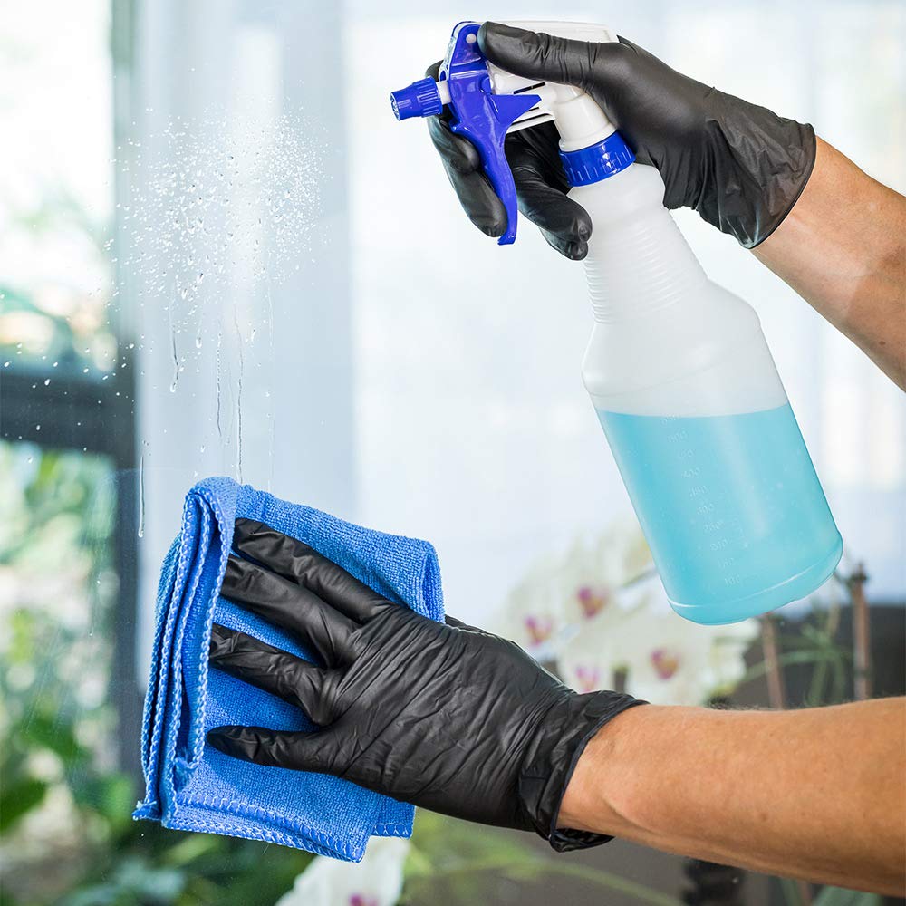 Restaurantware-25 Ounce Cleaning Spray Bottles, 1 Refillable Spray Bottles - With Measurements, Mist And Stream Mode, Blue Plastic Solution Bottles, Leak-Resistant, For Home And Commercial Use