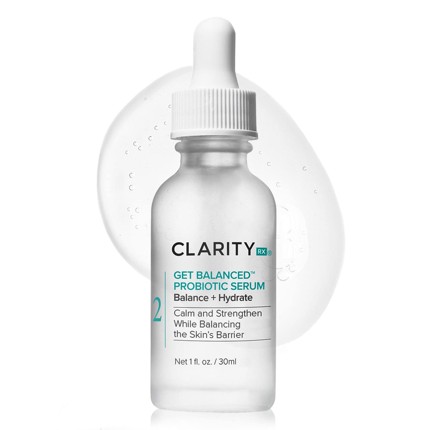 ClarityRx Get Balanced Probiotic Hydrating Face Serum, Natural Plant-Based Skin-Balancing Treatment with Hyaluronic Acid & Antioxidants for Normal & Aging Skin