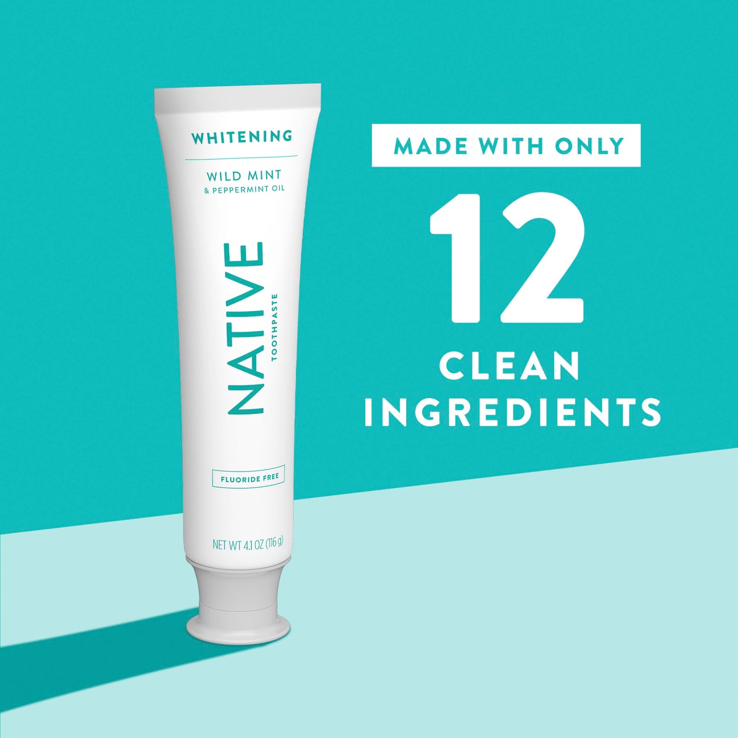 Native Fluoride Free Toothpaste, Whitening - for Adult, Kids 2+ Oral Care - Wild Mint & Peppermint Oil Flavor, 4.1oz (Pack of 3)