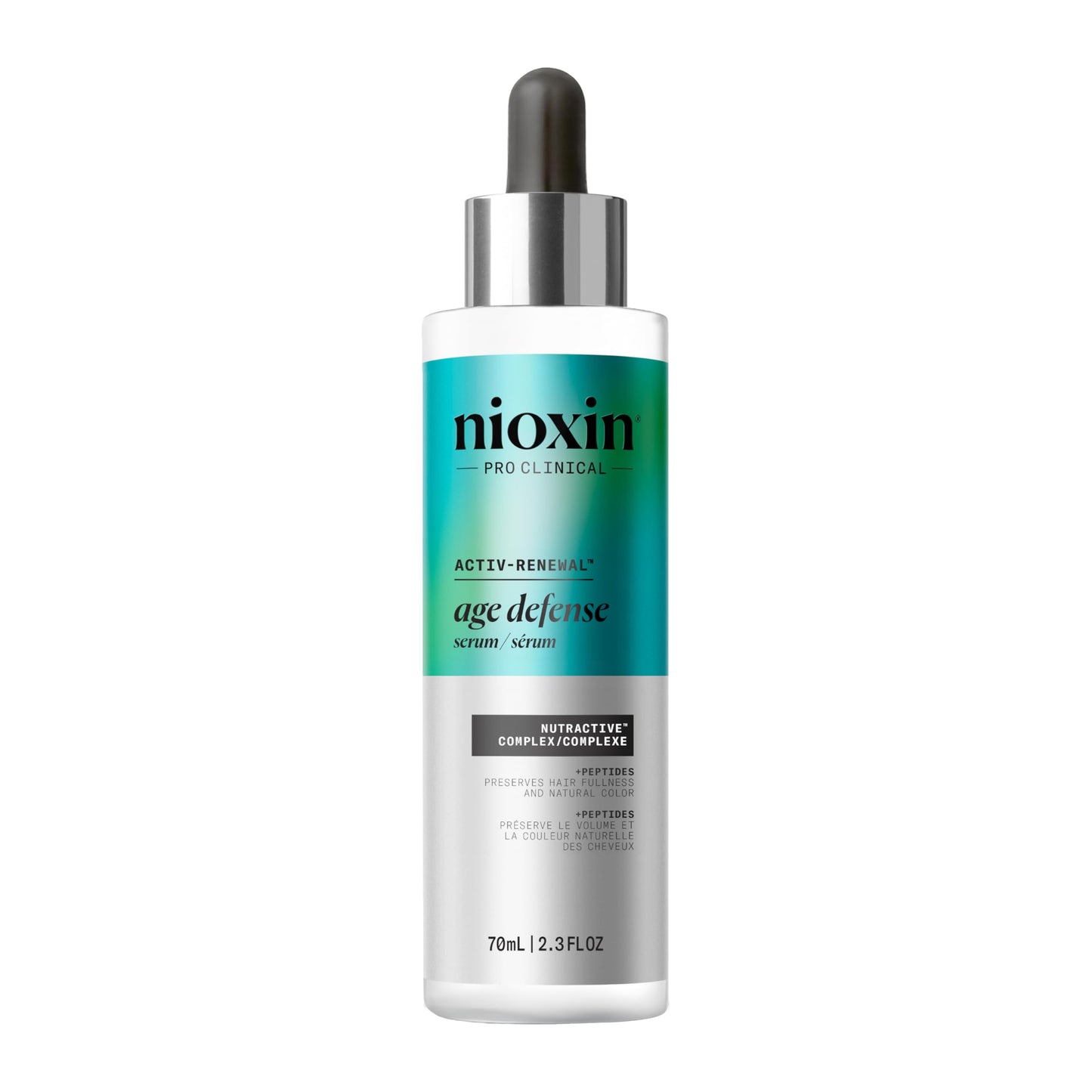 Nioxin Age Defense Anti-Aging Hair Serum | Leave-in Scalp Treatment with Peptides | 2.3 Fl Oz | 70mL