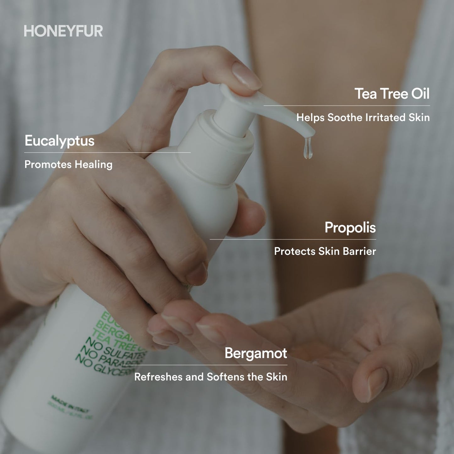 HONEYFUR pH Balanced Feminine Wash | Gentle Cleanser For Sensitive Skin | Natural Intimate Area Hygiene Wash – Sulfates & Paraben Free – Soothing, Refreshing, Calms Irritation – 200 ML / 6.7 FL OZ