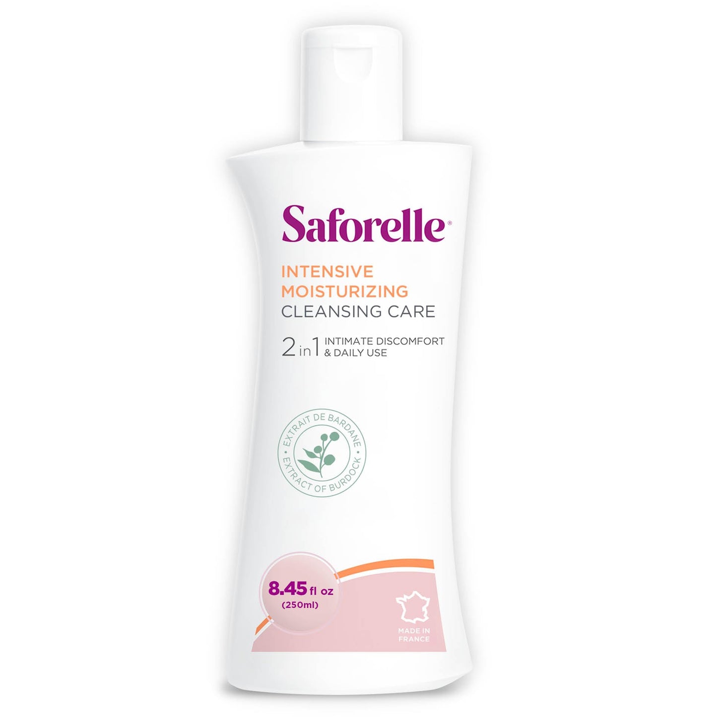 Saforelle Intensive Moisturizing Cleansing Care - 250 ml - Feminine Wash with Burdock Extract for Soothing Daily Cleansing