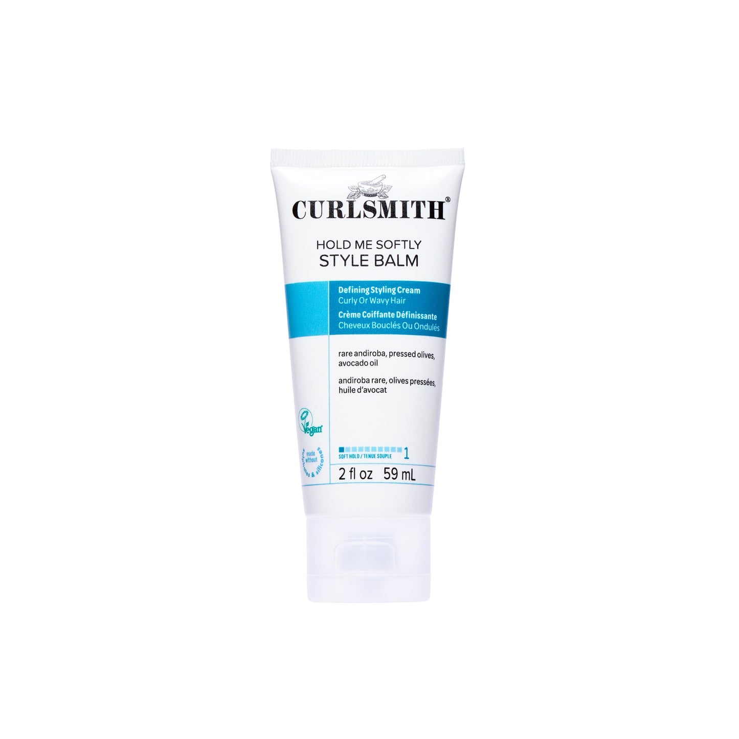 CURLSMITH Hold Me Softly Style Balm - Curl Enhancing, Soft Hold Curl Cream, Lightweight, No Crunch Curl Cream, For All Curl Types, Vegan & Cruelty Free