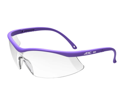 ADC 5001VQ Full-Frame, Length-Adjustable Protective Eyewear with UVA and UVB Protection, Purple Accents with Clear Lenses