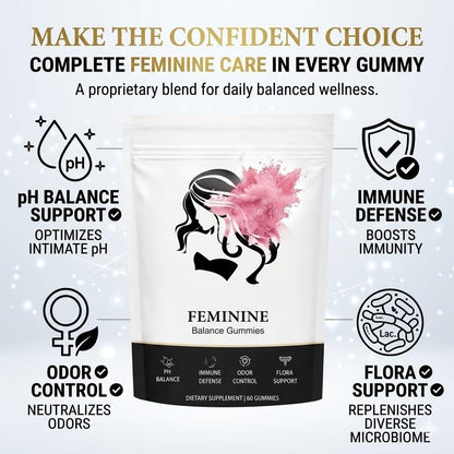 Feminine Balance Gummies, Premium Feminine Balance Gummies for Women’s, Vegan Hawaiian Pineapple, pH Balance, Healthy Odor, Flora and Immune Support, Vaginal Health Support, 60 Count (Pineapple)