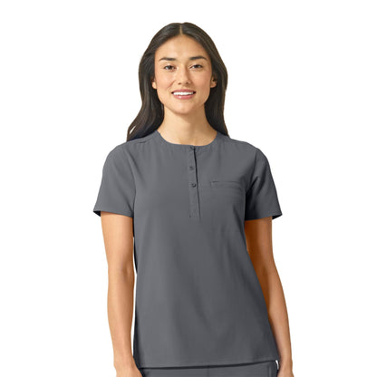 WonderWink Womens Mandarin Collar Tuck-in Top