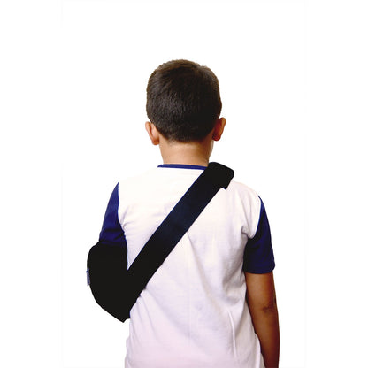 Soles Pediatric Arm Sling with Padded Shoulder Strap, Black, Small
