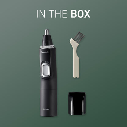Panasonic Ear and Nose Hair Trimmer for Men with Vacuum Cleaning System, Powerful Motor and Dual-Edge Blades for Smoother Cutting, Wet/Dry – ER-GN70-K (Black)