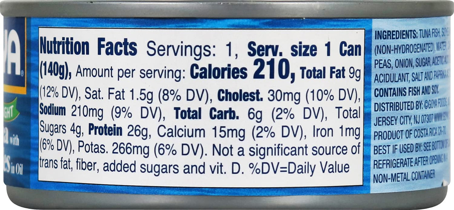 Goya Foods Chunk Light Tuna with Vegetables, Wild Caught, 4.94 Ounce (Pack of 24)