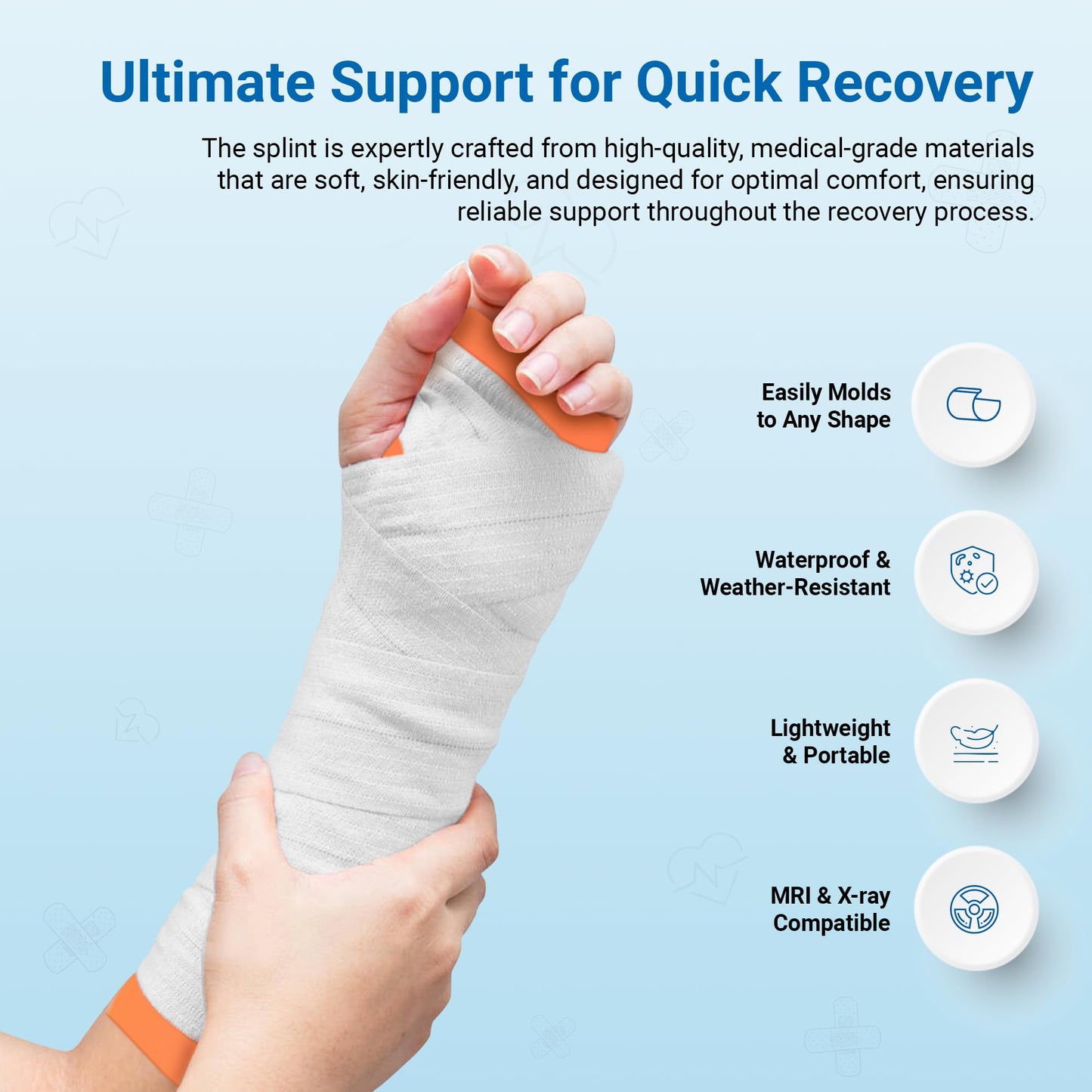 Primacare IS-5236 36" Padded Aluminum Splint for Hands, Legs, Fractured Limbs, Nose, Ankle or Braces, Universal Waterproof Medical Tactical Splints for First Aid and Emergency Support, Orange