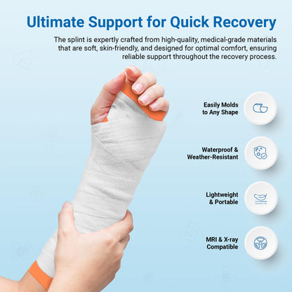 Primacare IS-5236 36" Padded Aluminum Splint for Hands, Legs, Fractured Limbs, Nose, Ankle or Braces, Universal Waterproof Medical Tactical Splints for First Aid and Emergency Support, Orange