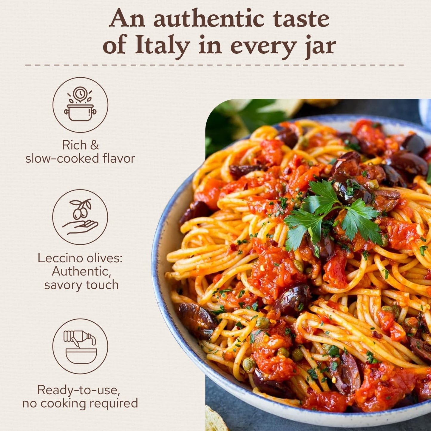 Rustichella d'Abruzzo Olive Pasta Sauce | Authentic Italian Recipe | Tomato Sauce with Leccino Olives | Perfect for Pasta, Pizza, Spaghetti and More | Ready to Use | Made in Italy | (23.9 Fl Oz/ 680g)