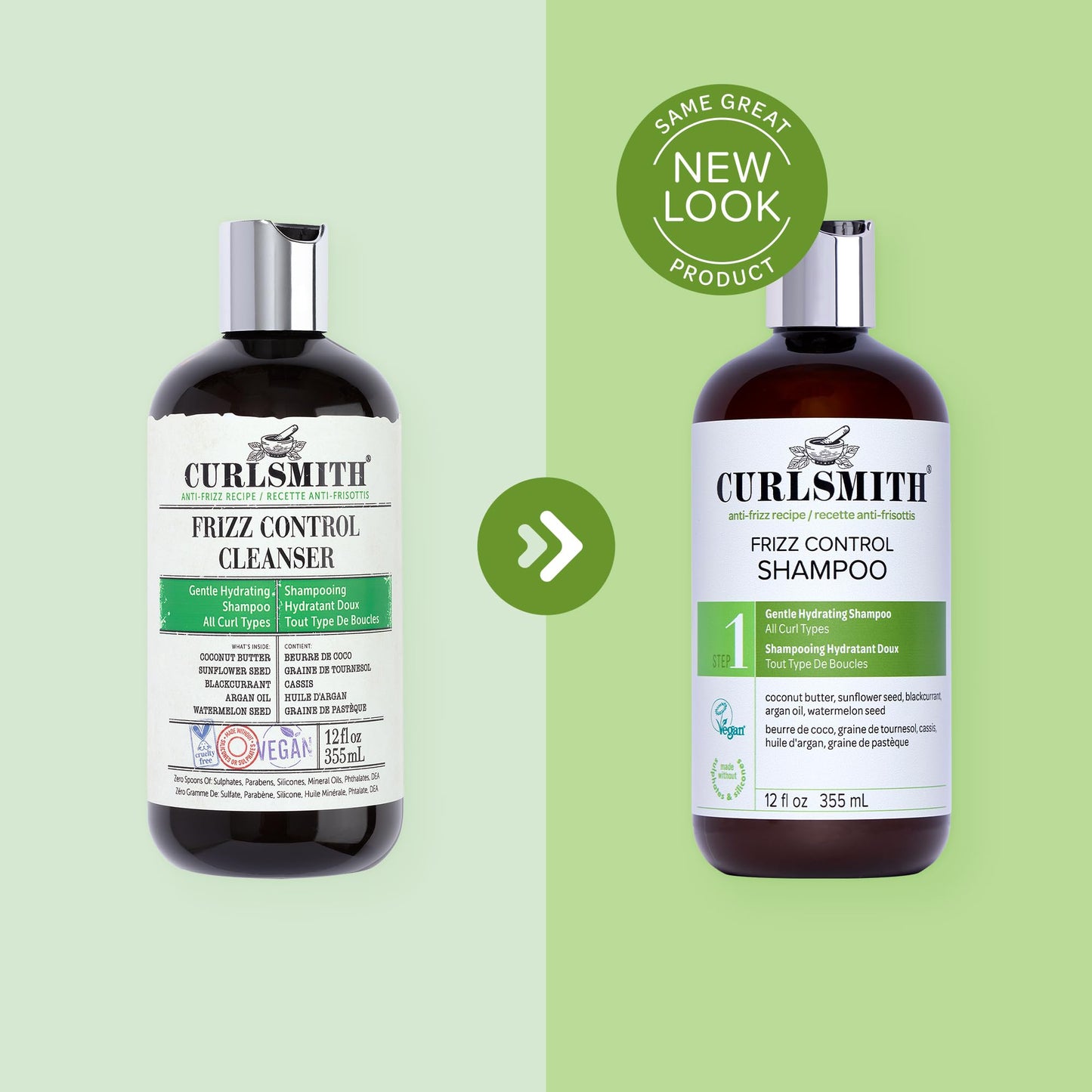 CURLSMITH Frizz Control Shampoo - Frizz-Fighting Shampoo for Curls, Removes Build-Up, For All Curl Types, Vegan & Cruelty Free