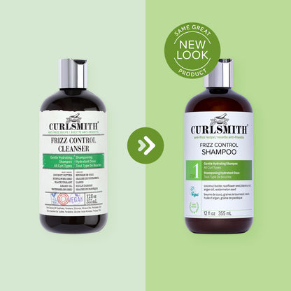 CURLSMITH Frizz Control Shampoo - Frizz-Fighting Shampoo for Curls, Removes Build-Up, For All Curl Types, Vegan & Cruelty Free