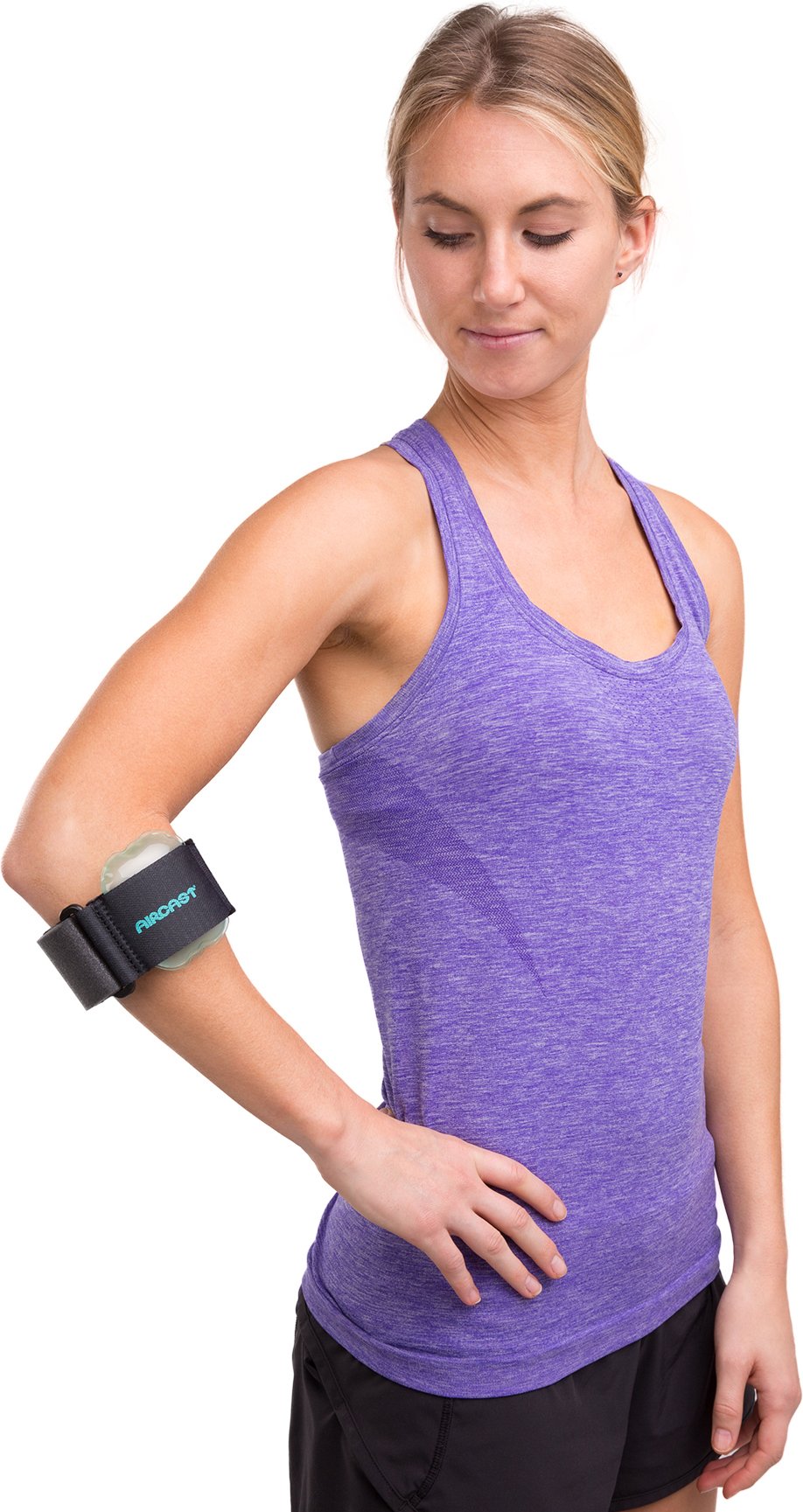 Aircast Pneumatic Armband: Tennis/Golfers Elbow Support Strap, Black