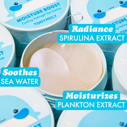 TONYMOLY Cooling Hydrogel Under Eye Patches, Moisture Boost Eye Treatment with Retinol, Ceramide & Collagen to Help Reduce Dark Circles, Support Skin Barrier & Plump Under Eyes, 30 Pairs