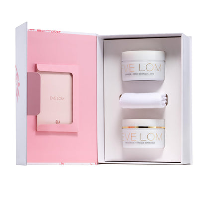 EVE LOM 40th Anniversary Heritage Set - Award Winning Cleansing Balm and Purifying Rescue Mask Bundle - Travel Essentials for Daily Skincare Ritual
