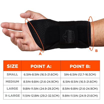 Ergodyne ProFlex 4005 Wrist Brace, Splint Open Stay for Structured Wrist Support, Adjustable Single Strap