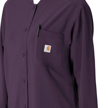 Carhartt Force Cross-Flex Women's Shirt Jacket - Black Plum, 3X