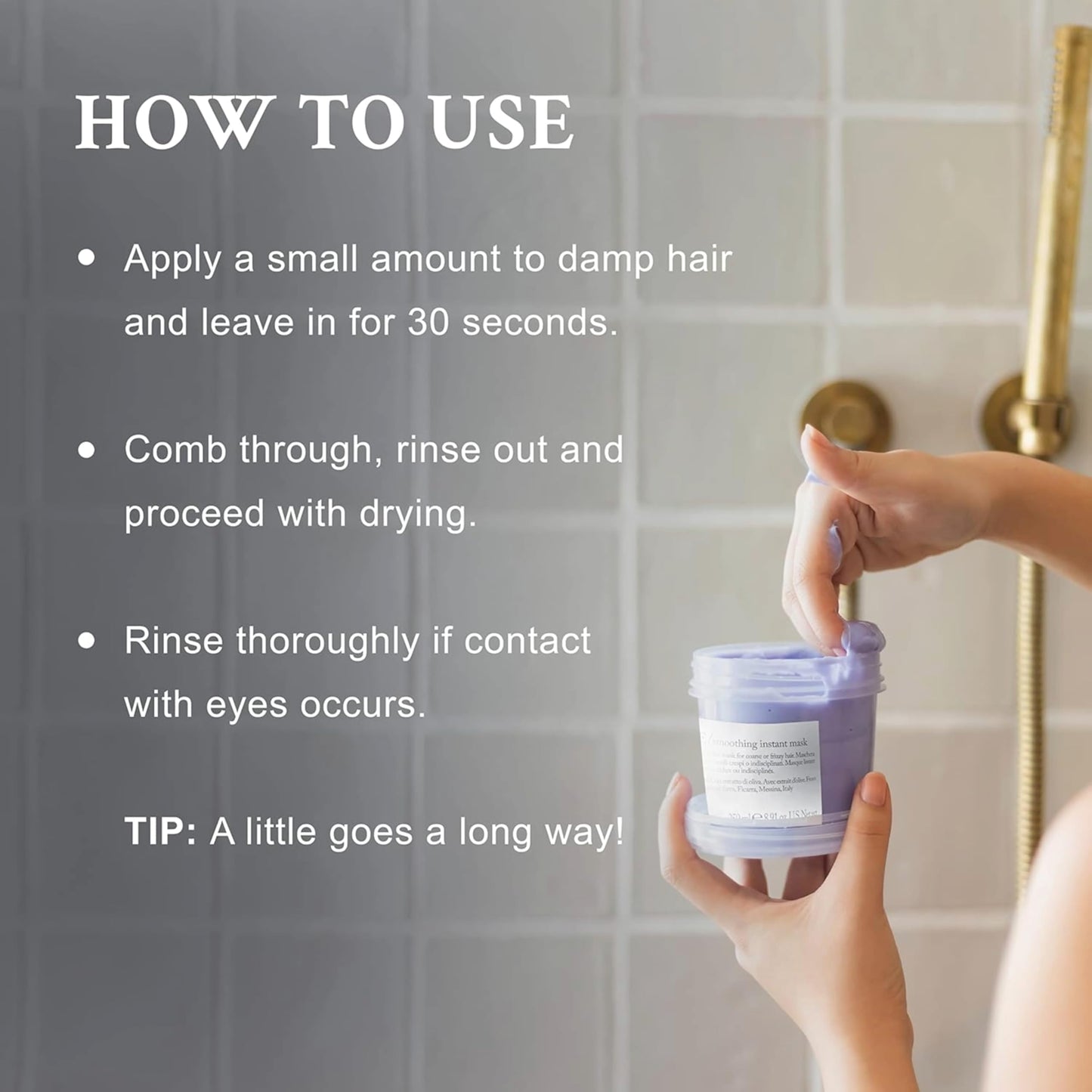 Davines LOVE Smoothing Instant Mask, Taming Anti-Frizz Fast-Acting Action for Wavy, Unruly, Coarse Hair - Smooths Flyaways & Reduces Volume in 30 Seconds with Minuta Olive Extract, 8.45 Fl Oz
