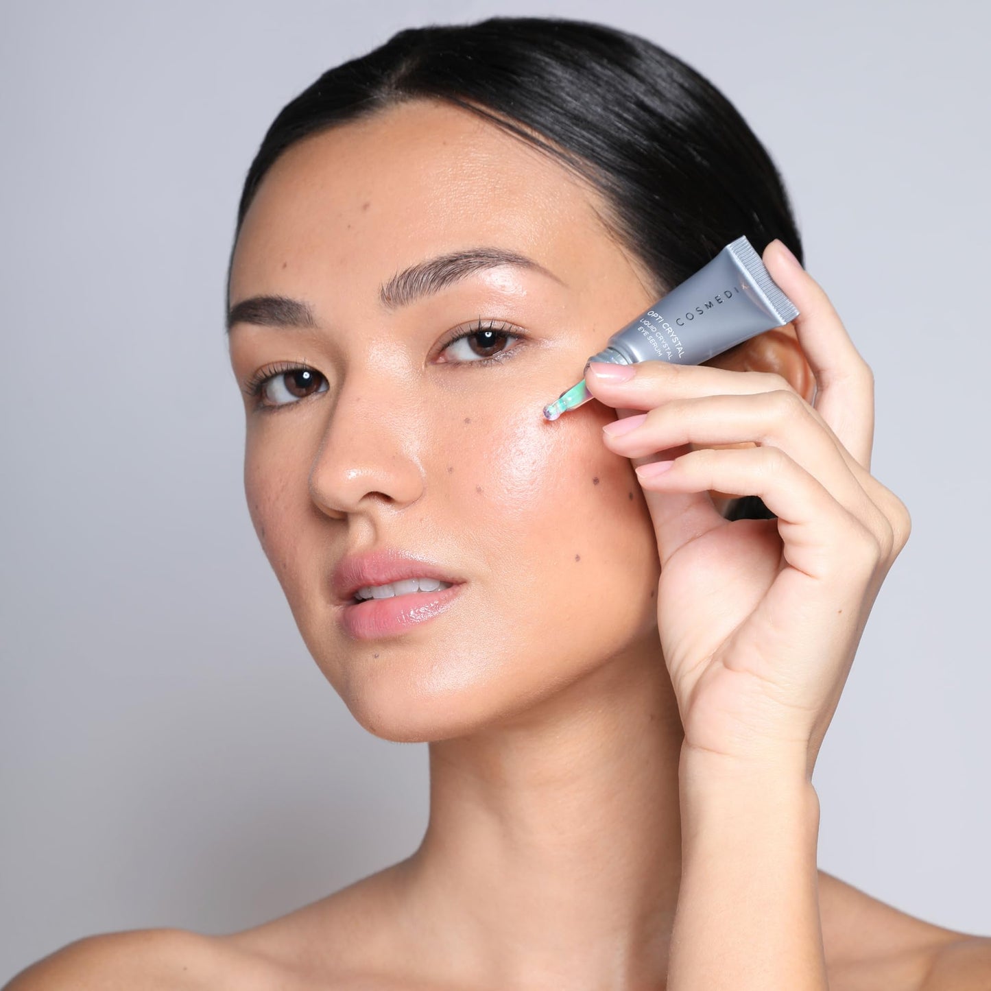 COSMEDIX Under Eye Serum for Dark Circles & Puffiness, Opti Crystal - Lifting & Firming Liquid Serum for Fine Lines & Wrinkles - Brightening, Moisturizing, & Hydrating Anti Aging Eye Puffy Bags Serum