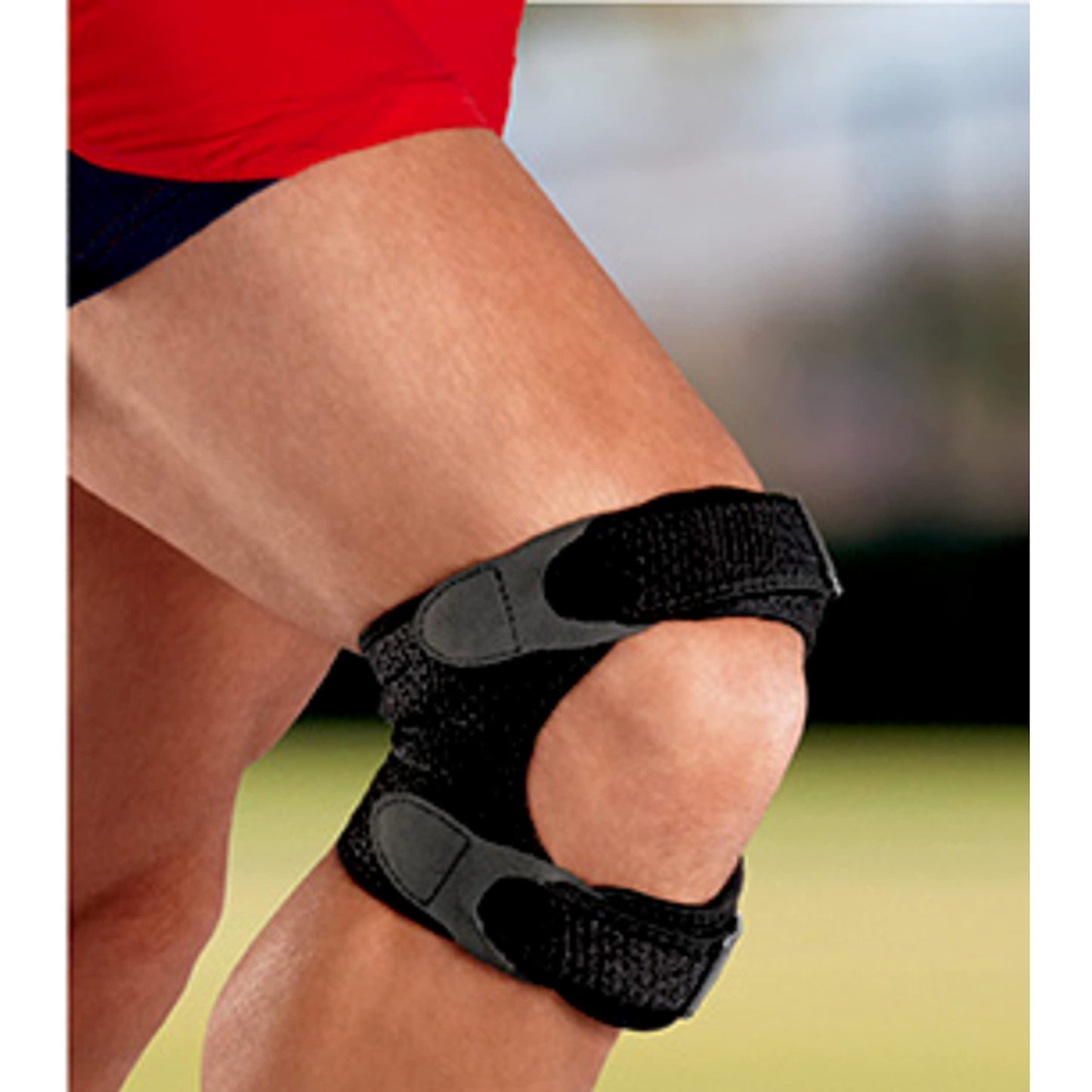 ACE Dual Strap Knee Support Soothing Gel Pads Deliver Targeted Pressure on Your Sore Tendons, Adjustable, Black, 1 Pack