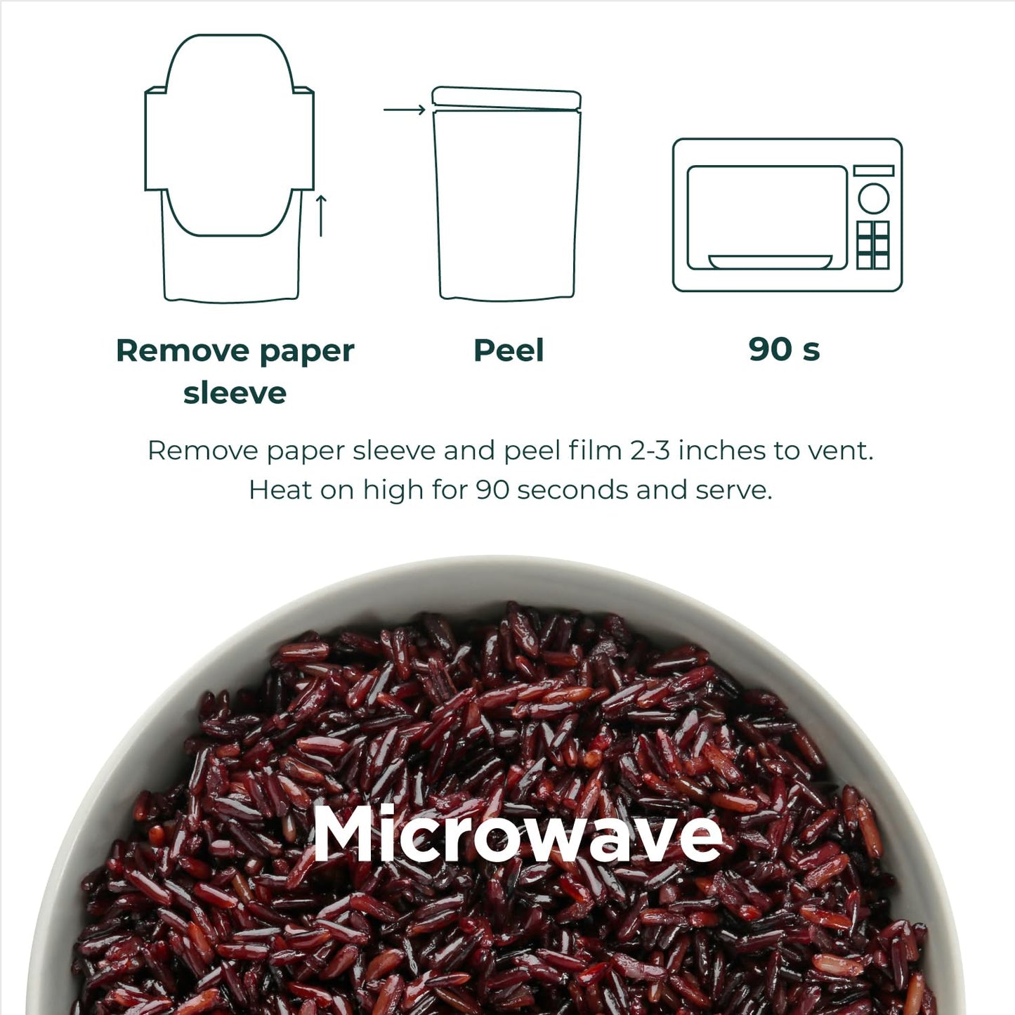 THAI HARVEST 100% USDA Organic Riceberry Rice 7 Ounce (Pack of 8) Microwaveable 90 Seconds Ready to Eat Instant Rice for Quick Dinner Meals Zero Preservatives Gluten Free