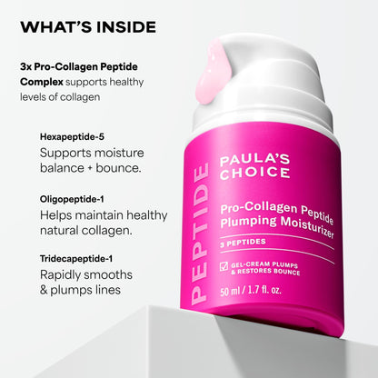 Paula's Choice Pro-Collagen Peptide Plumping Face Moisturizer, Daily Gel Face Cream for Deep Lightweight Hydration, Wrinkles & Loss of Firmness, Fragrance-Free, 1.7 Fl Oz