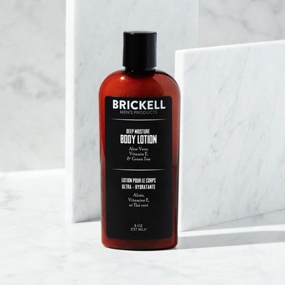 Brickell Men's Deep Moisture Body Lotion for Men, Natural and Organic Protects and Hydrates Dry Skin, 8 Ounce, Scented