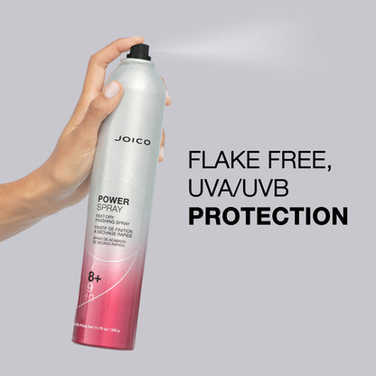 Joico Power Spray Fast-Dry Finishing Spray | For Most Hair Types | Protect Against Heat & Humidity | Protect Against Pollution & Harmful UV | Paraben & Sulfate Free | 72 Hour Hold