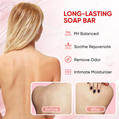 Yoni Soap Bars & Natural Yoni Oil Set, Natural Vaginal Wash for Women Feminine Wash Vaginial Deodorants pH Balance, Eliminates Odor, Feminine Oil 30ml/1 oz, 2 Pcs Vaginal Care Soap (3pcs strawberry)