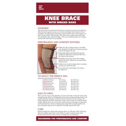 OTC Knee Brace, Hinged Bars, Knit Elastic