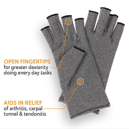 Curad Performance Series 50+ Arthritis Reilef Glove, Aids in Arthritis, Carpal Tunnel & Tendonitis, Breathable, Soft, Mild Compression, 1 Pair, Large