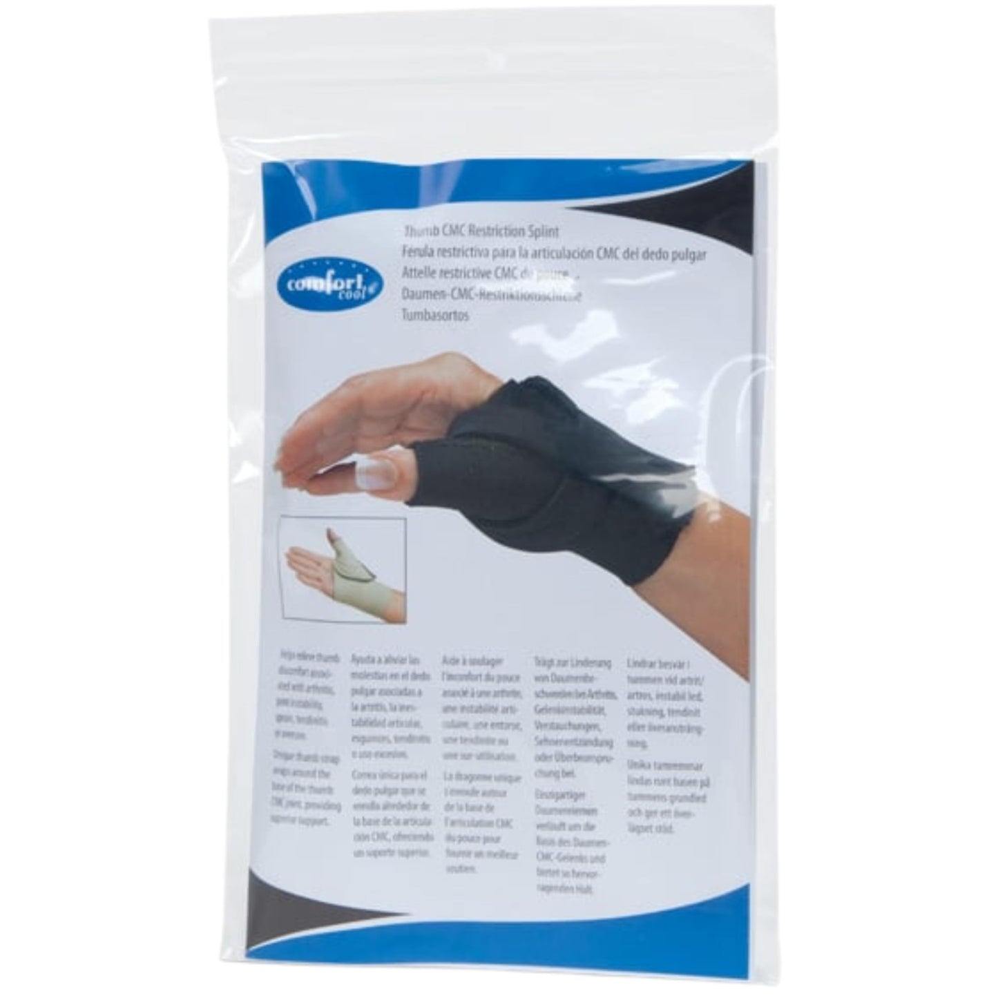 North Coast Medical Comfort Cool CMC Restriction Splint, Left, Small Plus, Black
