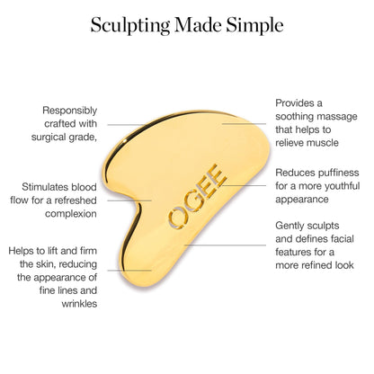 Ogee Sculptor Gua Sha Facial Tools - Zamac Gua Sha Stone Facial Massager