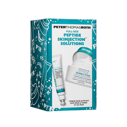 Peter Thomas Roth | Full-Size Peptide Skinjection™ Solutions 2-Piece Face & Eye Kit | Anti-Aging Peptide Skincare Set, Under-Eye Cream and Moisturizer