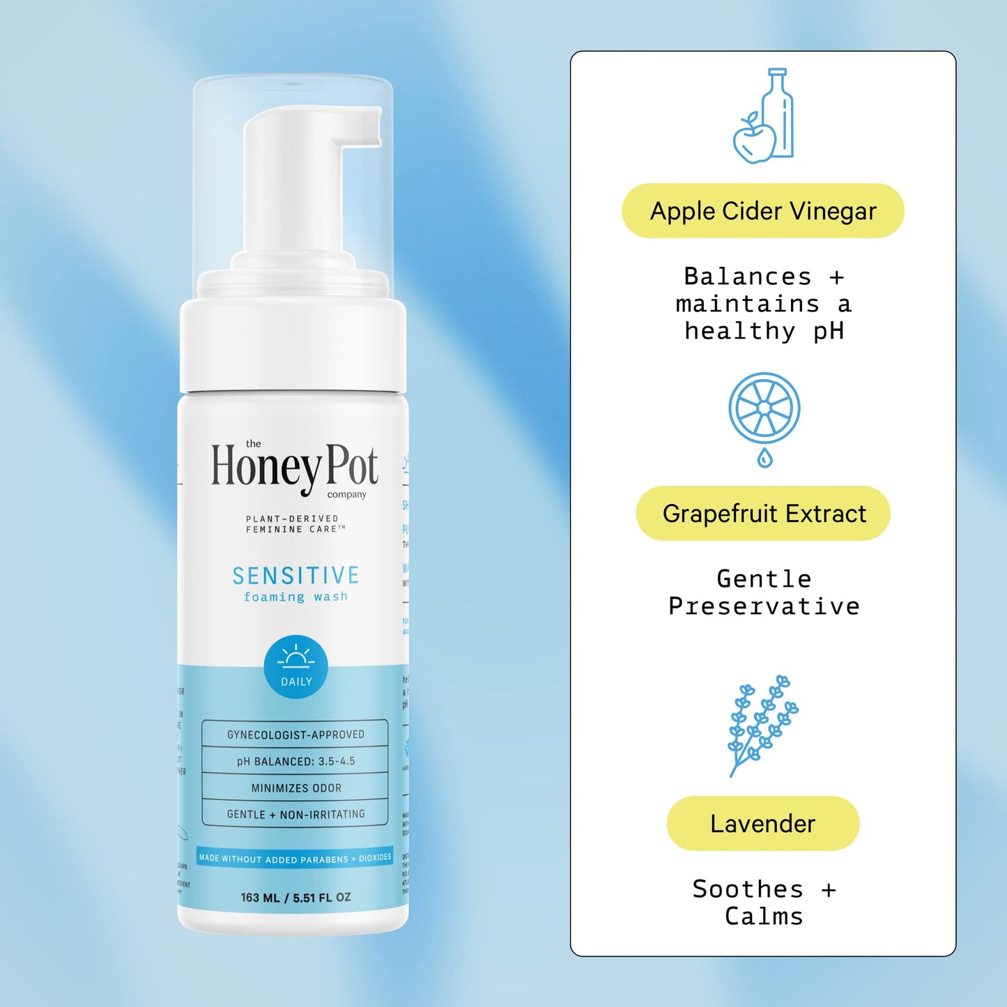 The Honey Pot Company - Sensitive Skin Ritual - Feminine Care Wash & Wipes and Body Wash for Women