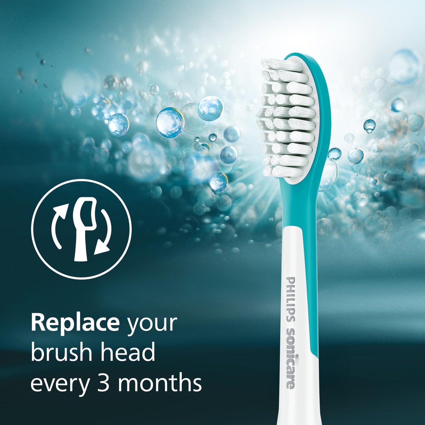 Philips Sonicare for Kids 7+ Genuine Replacement Toothbrush Heads, 2 Brush Heads, Turquoise and White, Standard, HX6042/94